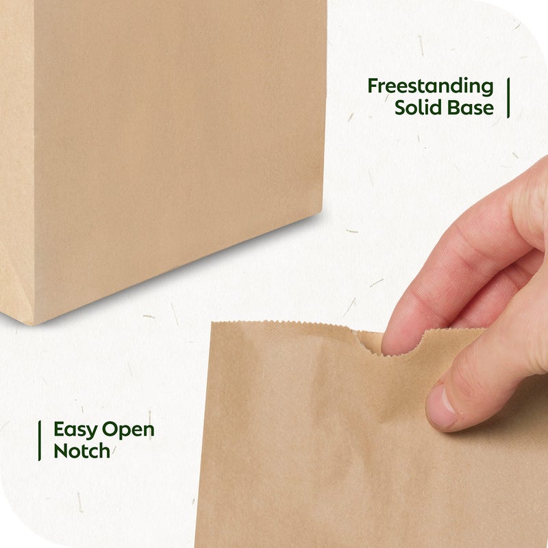 Culinware Kraft Paper Bags - Durable Brown Bags for Snack, Lunch, Sandwich, Pastries, Popcorn, Grocery and Party Favor - 4.75 x 2.93 x 8.56 In - 500 Count - Image 5